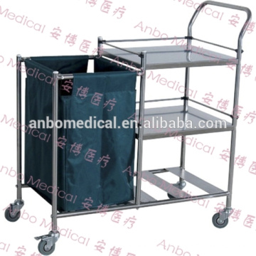 Hospital de aço inoxidável de armazenamento Linen Trolley